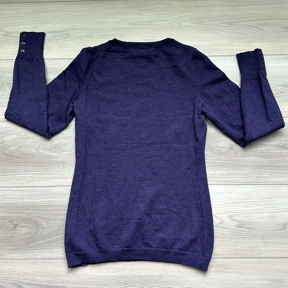 Banana republic merino wool purple crewneck sweater size xs - Picture 4 of 6
